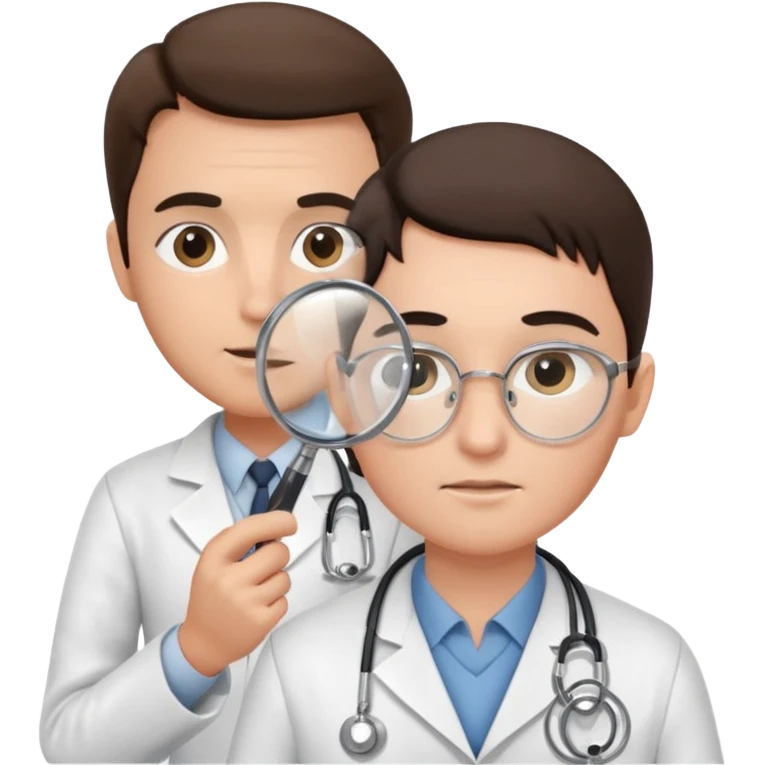 medico olhando a pele de um paciente com uma lupa emoji