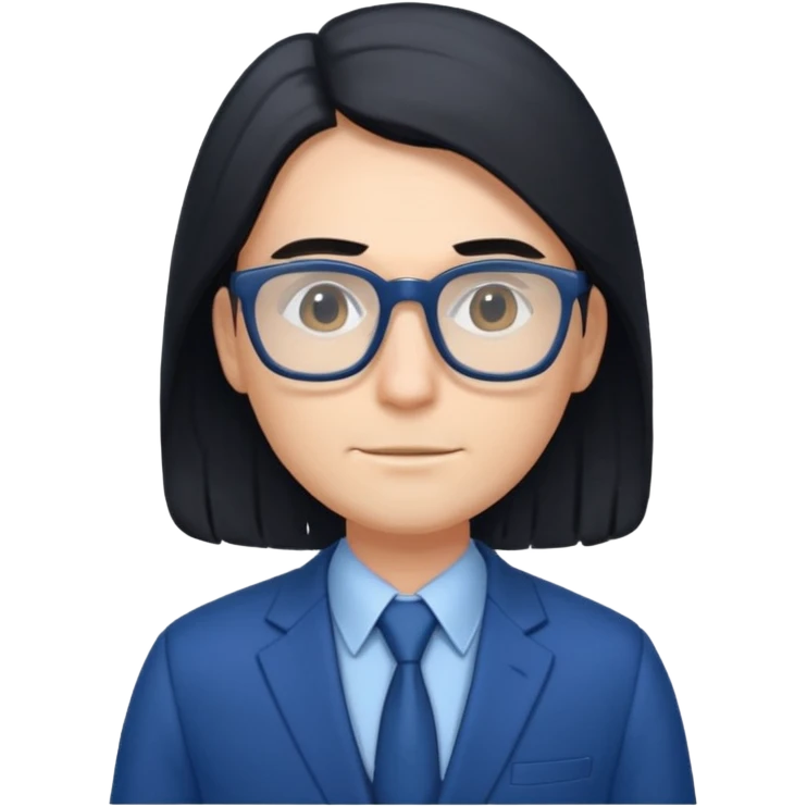 accountant with black long hair emoji