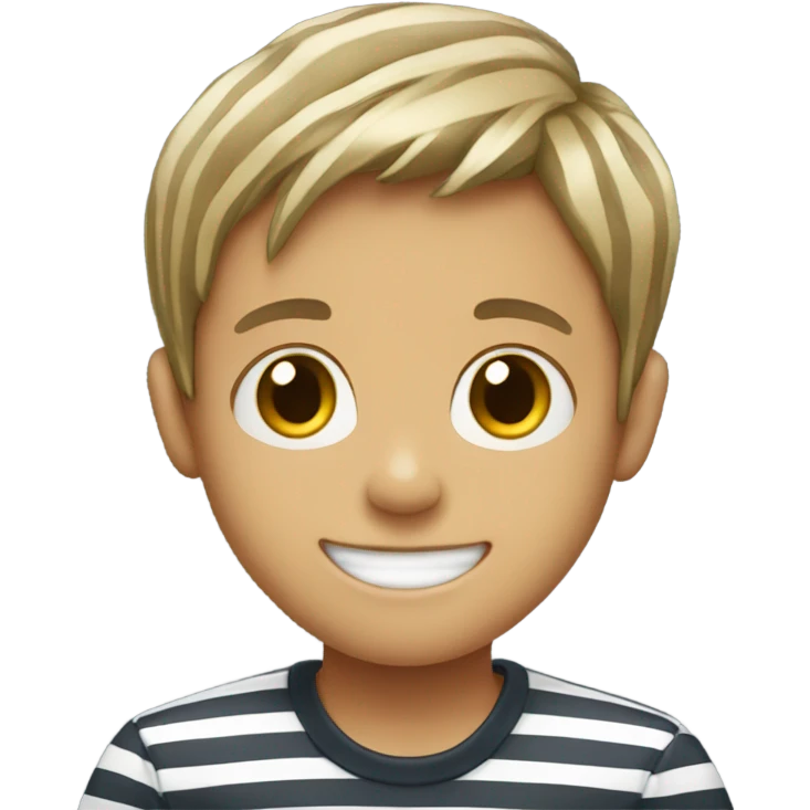 smiling boy in striped shirt emoji
