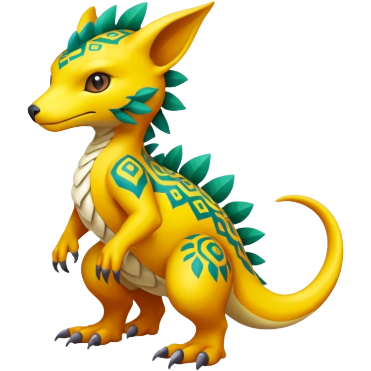 colorful lush exotic patterned beautiful elegant pretty realistic Fakémon-Digimon-Fionbri-Trico-creature (full body) emoji