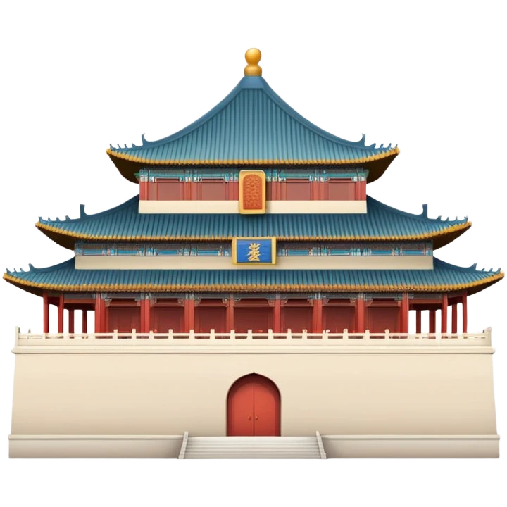 Imperial Chinese palace building, subtle colors, default emoji style emoji