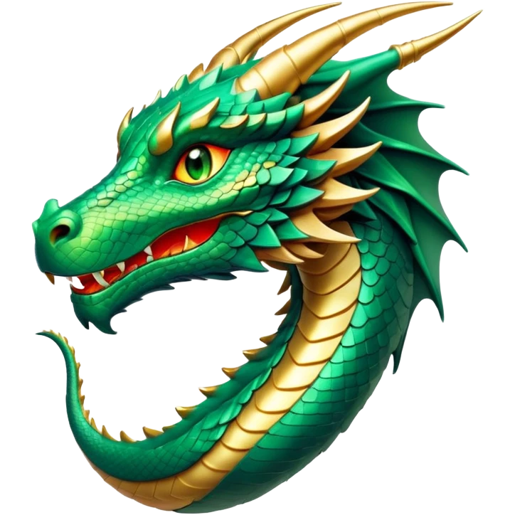 cinematic-noble-dragon-portrait-emoji,-poised-and-majestic,-with-a-sinuous,-elongated-build-and-shimmering,-scale-covered-skin-in-hues-of-emerald-and-gold,-piercing,-fiery-eyes,-simplified-yet-sharp-and-sophisticated-features,-highly-detailed emoji