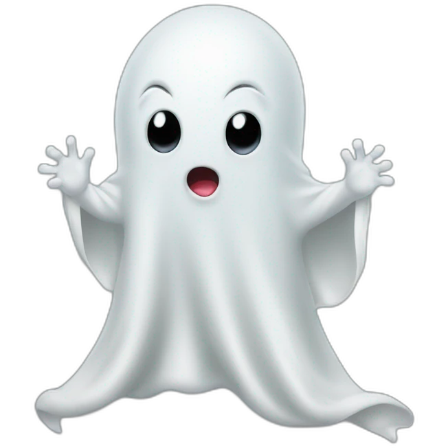 a funny little ghost who sticks out his tongue emoji