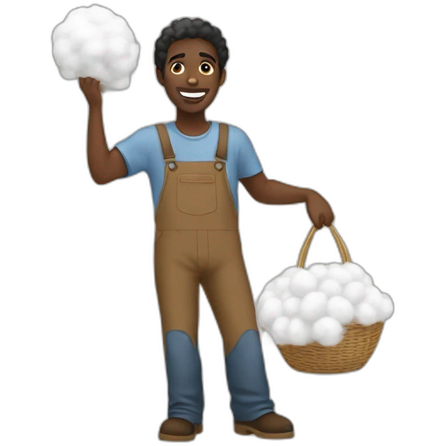 black man picking up cotton emoji