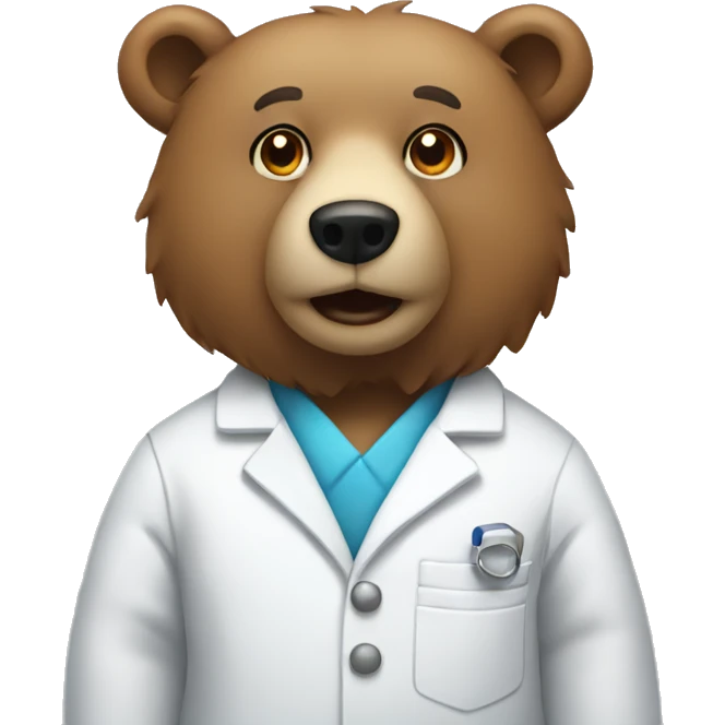 Bear wearing a lab coat  emoji
