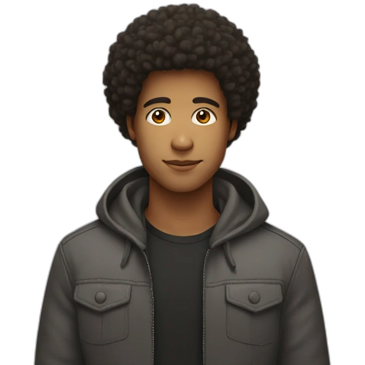 pretty boy with afro hair emoji
