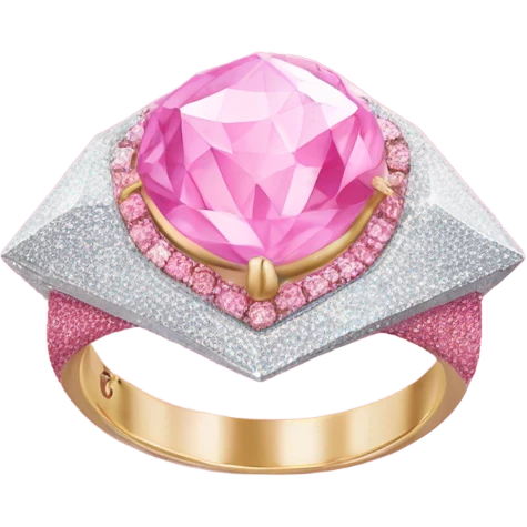 Pink ombre diamond ring with glitter  emoji
