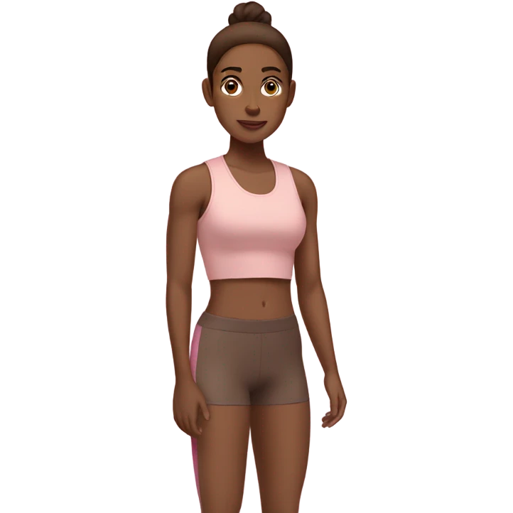 Gym girl  brown  light pink clothes  emoji