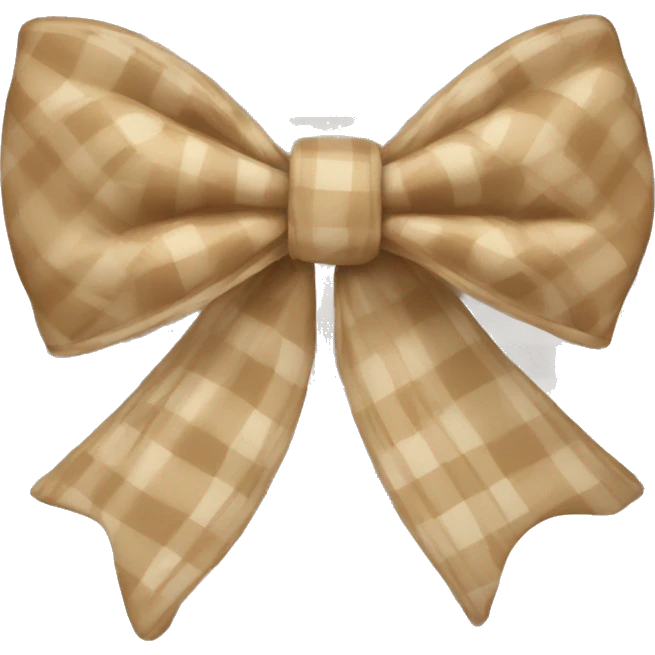 beige plaid bow emoji