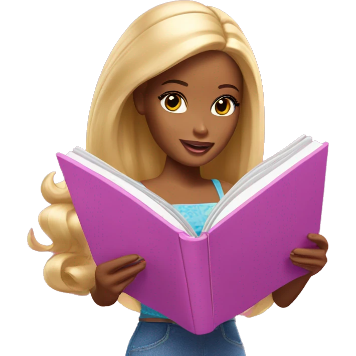 barbie reading emoji