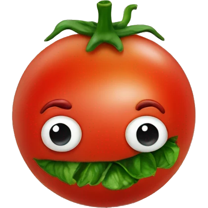 Tomato with a worm inside of it emoji