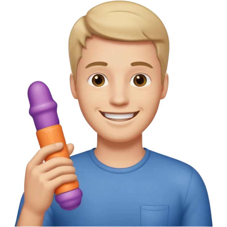 White guy with a dildo emoji
