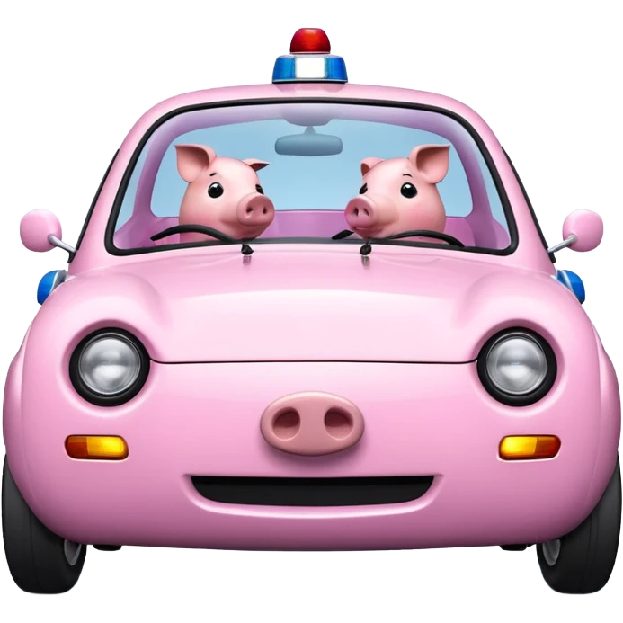 Three wheeler car robin reliant - looks like a pig with a police light emoji