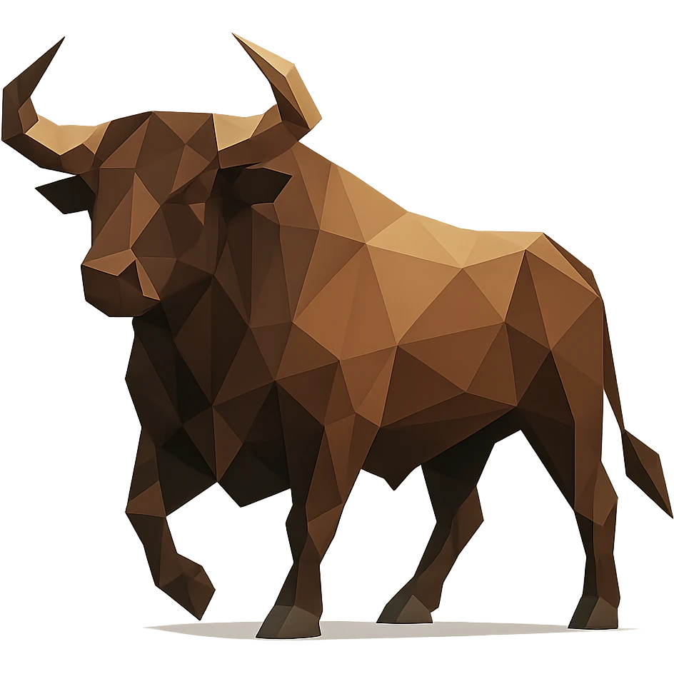polygonal style steer bull emoji
