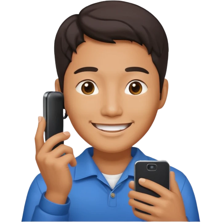 휴대폰을 든 한국인 남자 emoji