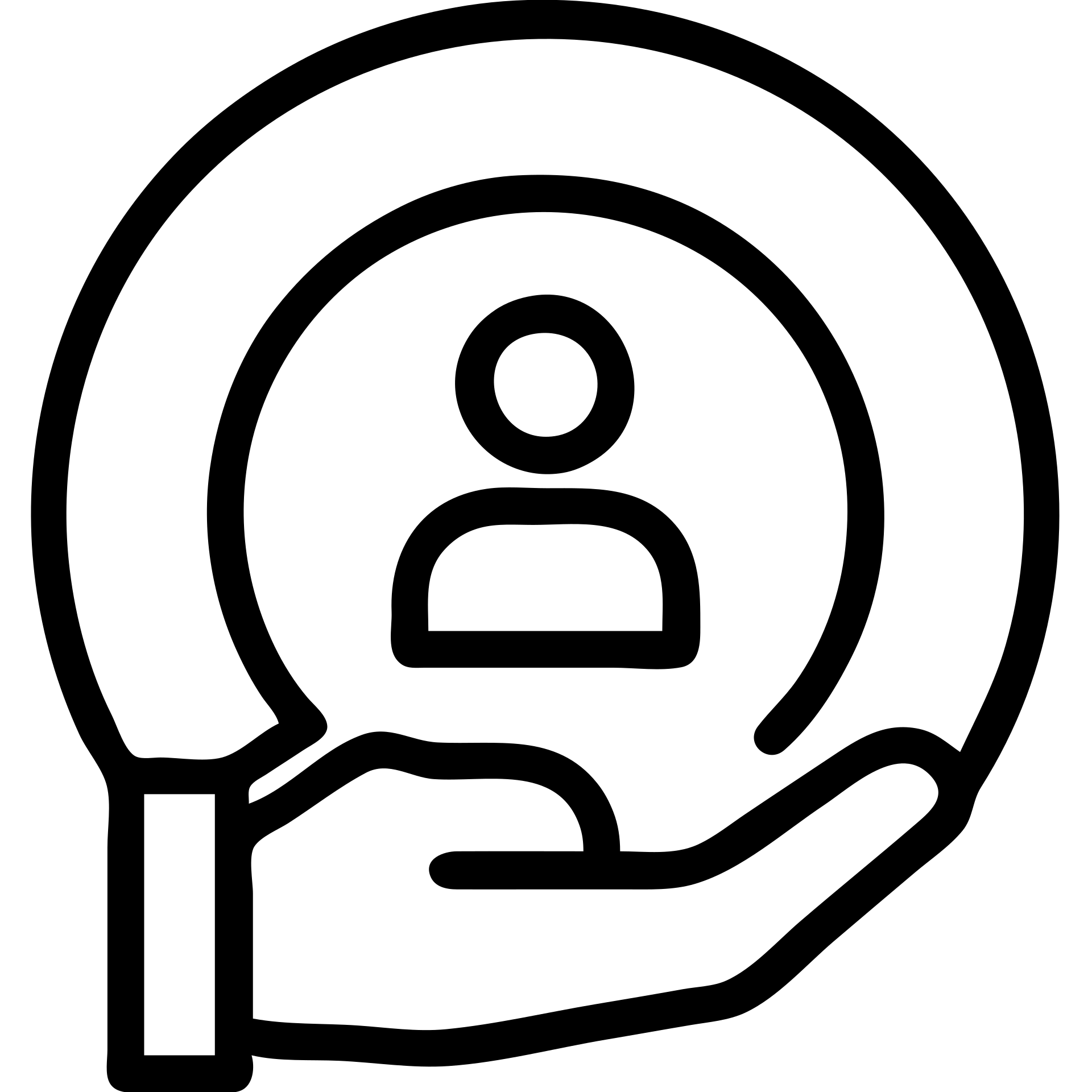 Redesign the icon by removing the three people icons above, changing the layout to be more optimized and neat, similar to the attached reference images. Place the Volio logo in the center, and incorporate a single human resources symbol like a hand holding a person in a clean, professional, and iconic style. Maintain a neat and optimized layout with a black outlined icon style. emoji