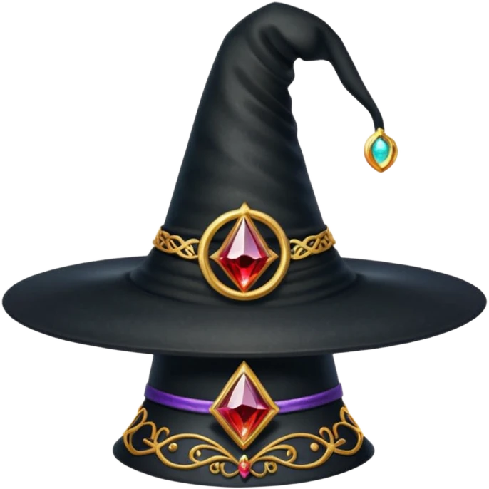 Glitter Black Hat of Witch Copas Symbol of Card emoji