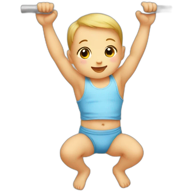 baby doing pull ups emoji