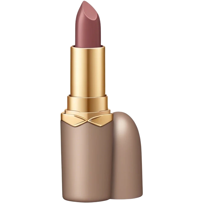 Taupe lipstick in a beautiful case emoji