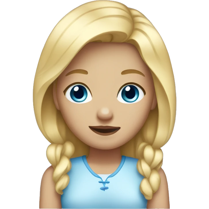 Girl with blond hair and blu eyes  emoji