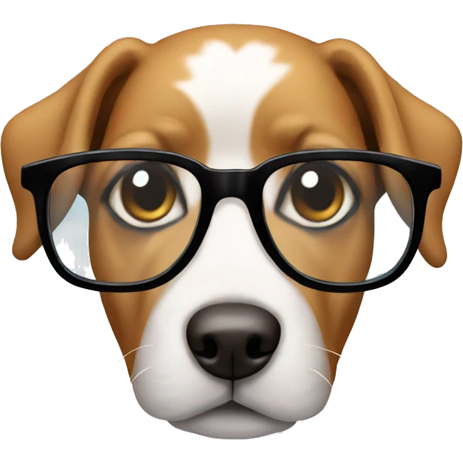 Dog wearing glasses  emoji