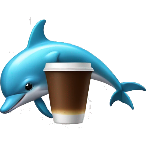 Dolphin with coffee  emoji