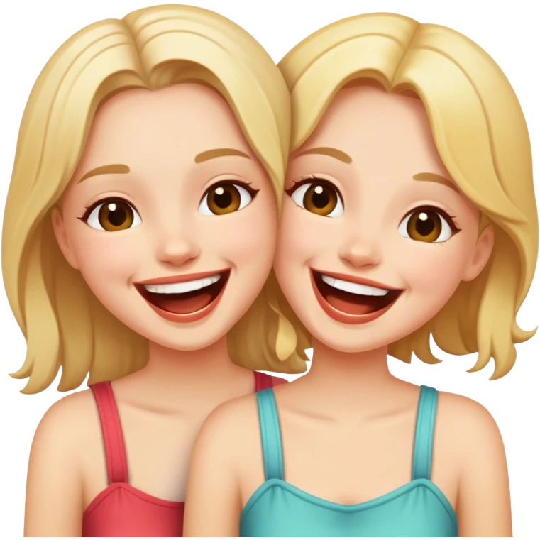 Two girls being silly  emoji