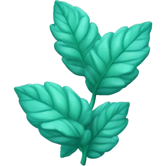 blue mint leaves emoji