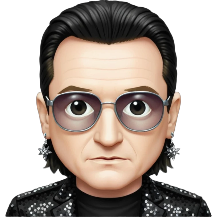 Bono with black sequin outfit emoji