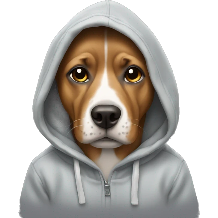 Dog wearing a hoodie emoji