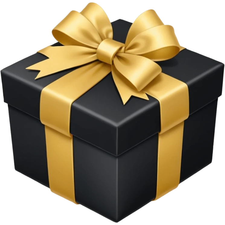 black gift box gold ribbon emoji