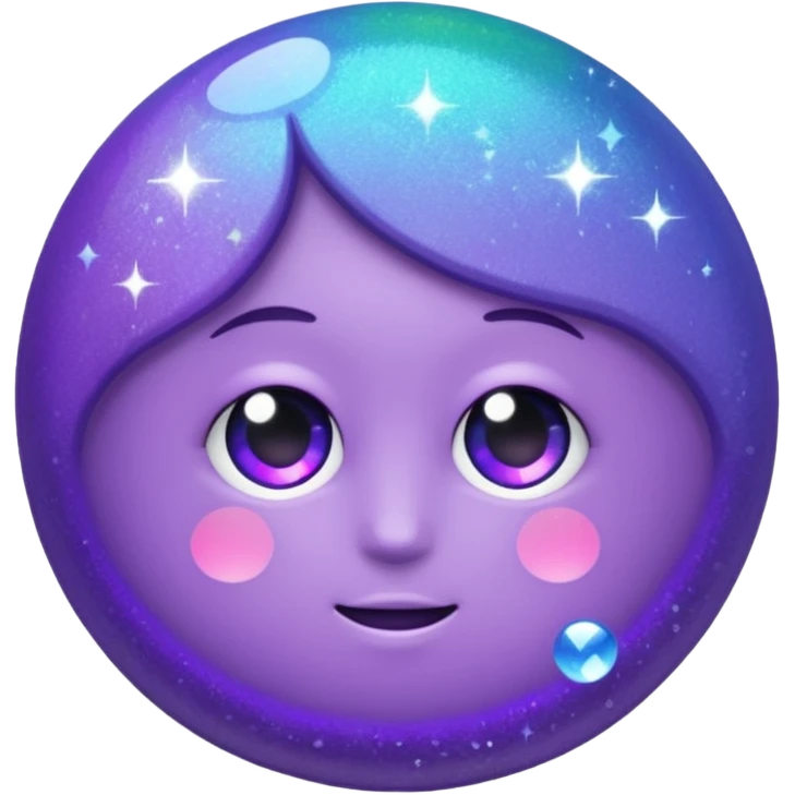 Glitter Purple and Cian add emoji