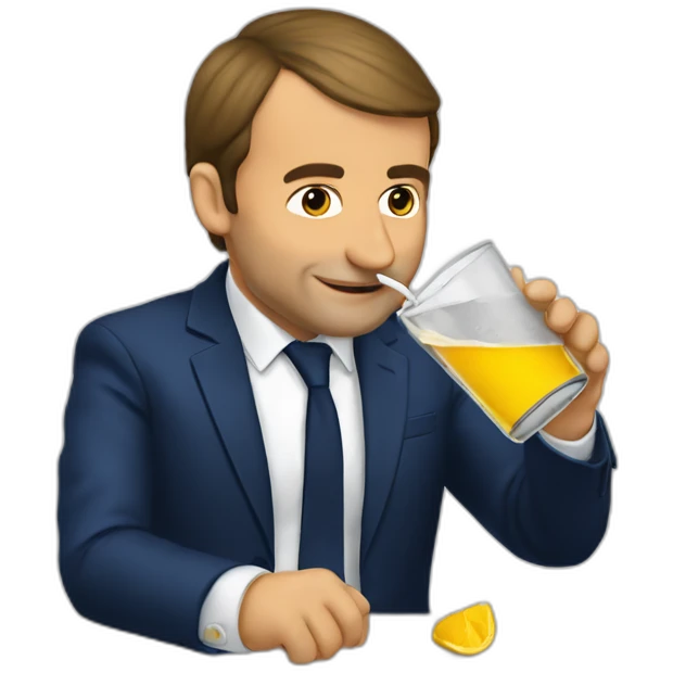 Macron drinking à Ricard  emoji