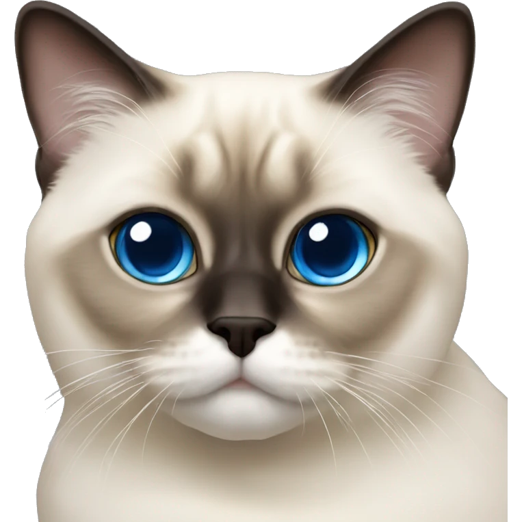 short hair himalayan siamese cat blue eyes emoji