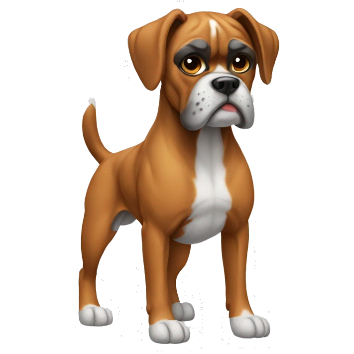  boxer dog full body emoji