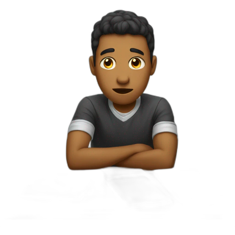the student is upset at the desk emoji