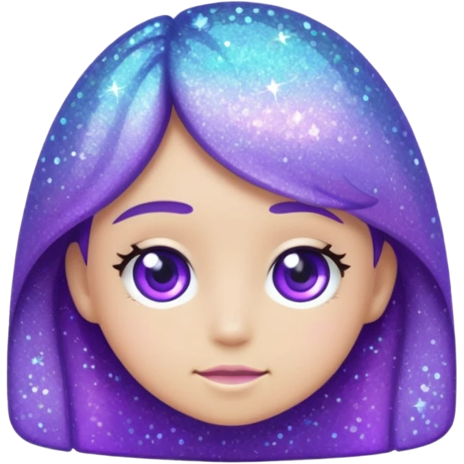 Glitter Purple and Cian add emoji