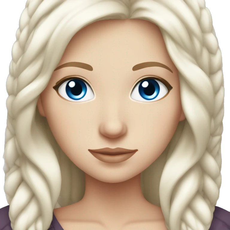 White girl blonde white hair with blanket and blue eyes emoji