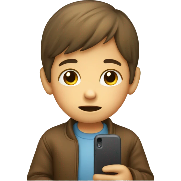 child looking at the phone  emoji