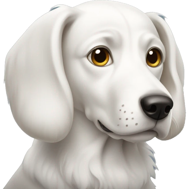 White dog with big straight ears  emoji