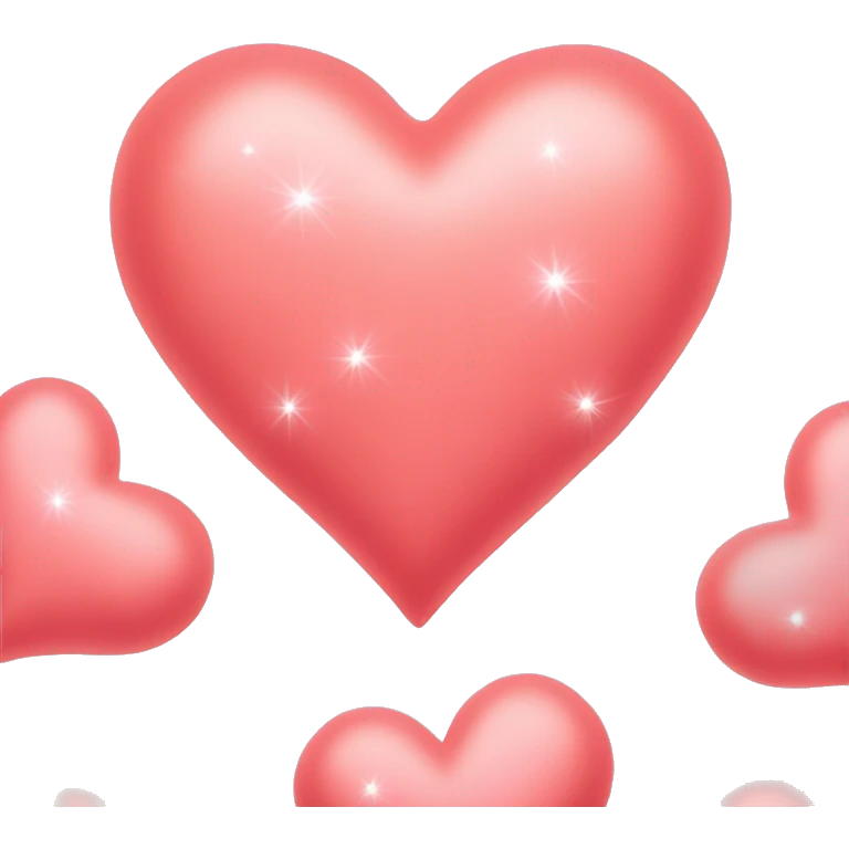 Coral pink heart with sparkles emoji