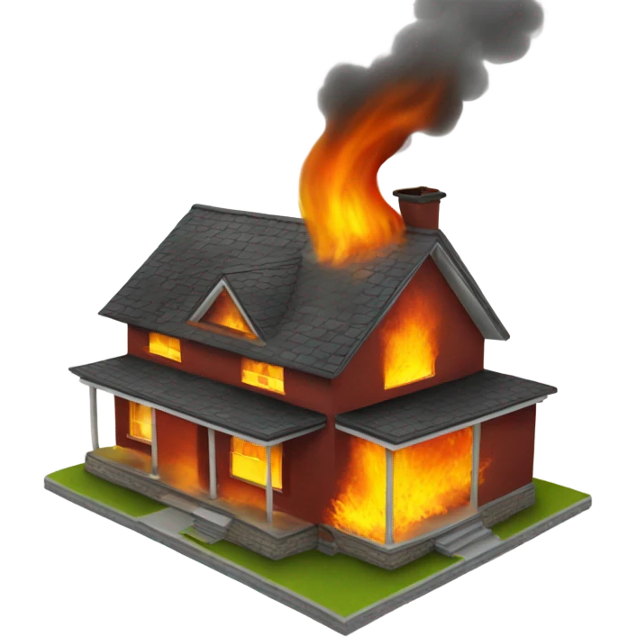 A house on fire emoji