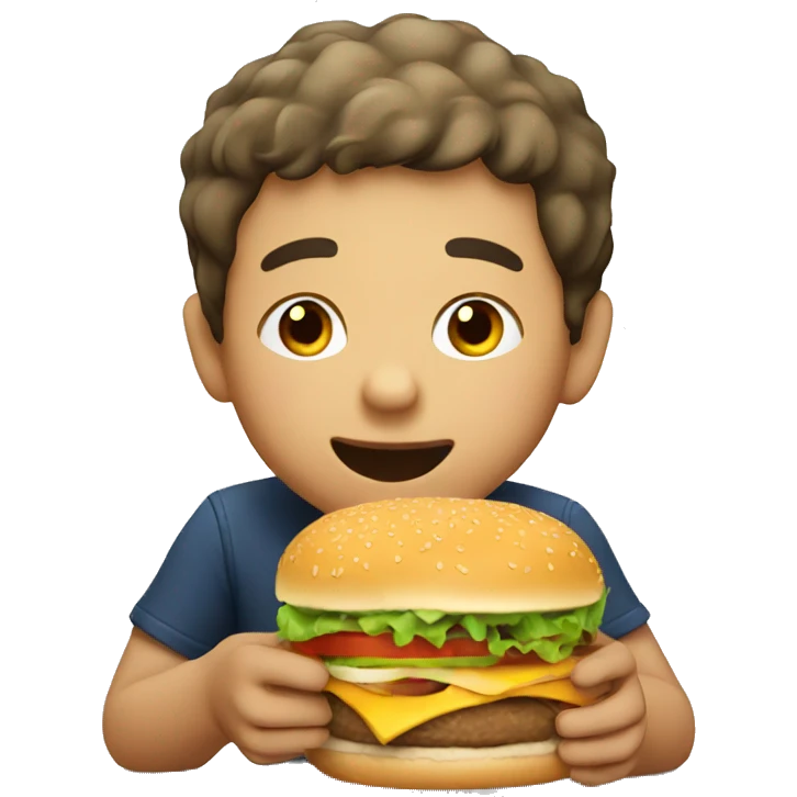 Boy eating a burger emoji