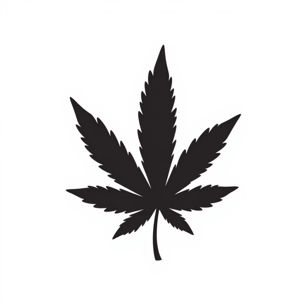 cannabis leaf, hand drawn doodle emoji