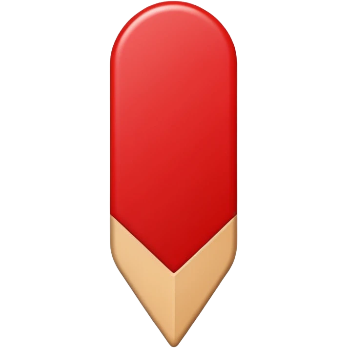 A simple bold red downward pointer with clean edges, solid fill, and a modern emoji-like style, pointing straight down. emoji