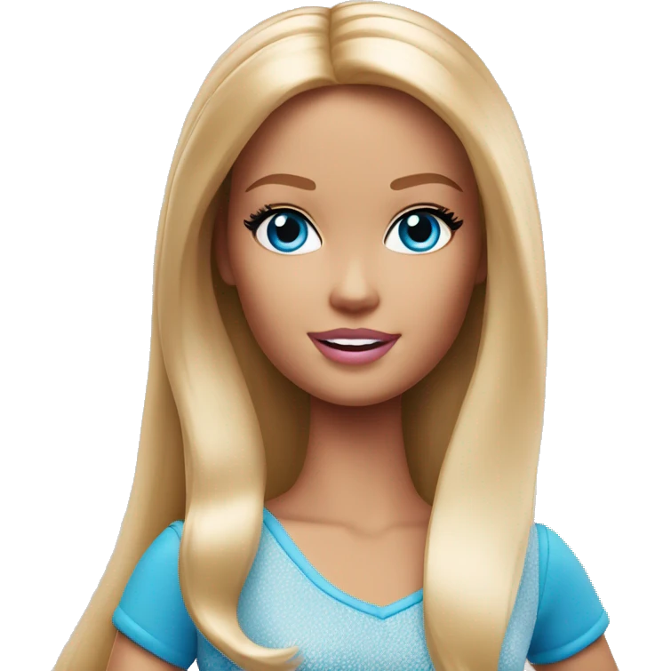 Barbie with blue eyes emoji
