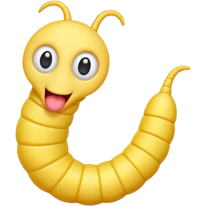 Yellow worm with a weird head emoji