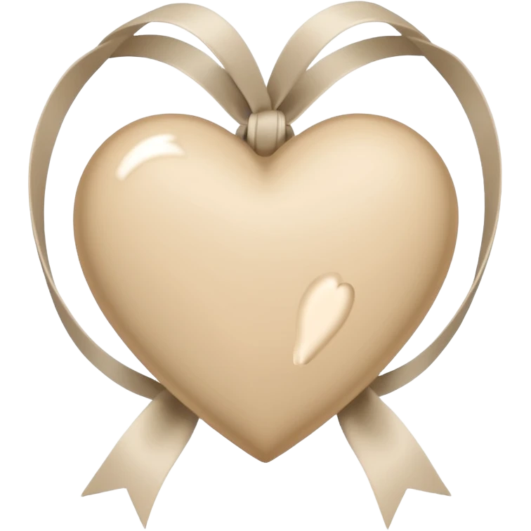 beige heart with white ribbon emoji