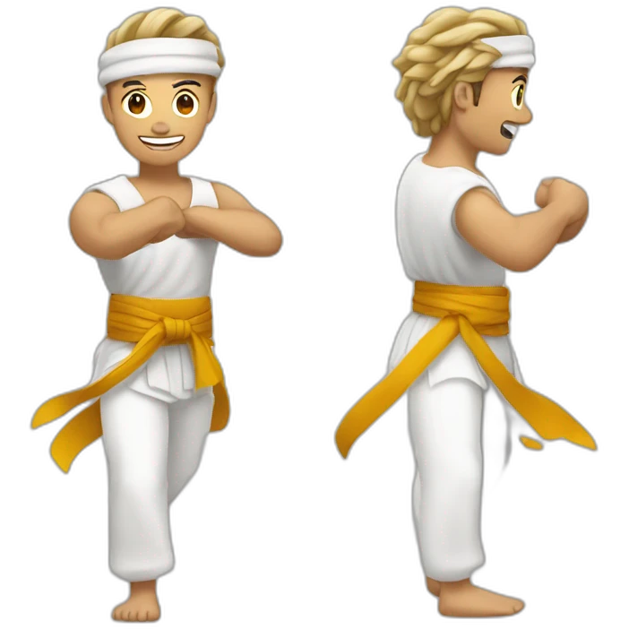 Smily face Emoji capoeira fighter emoji