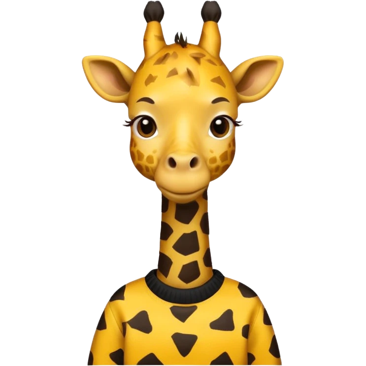 giraffe wearing yellow and black sweater emoji